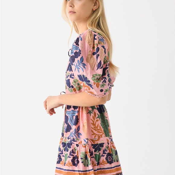 Farm Rio • Seashell Tapestry Short-Sleeve Mini Dress NWOT - Picture 13 of 16